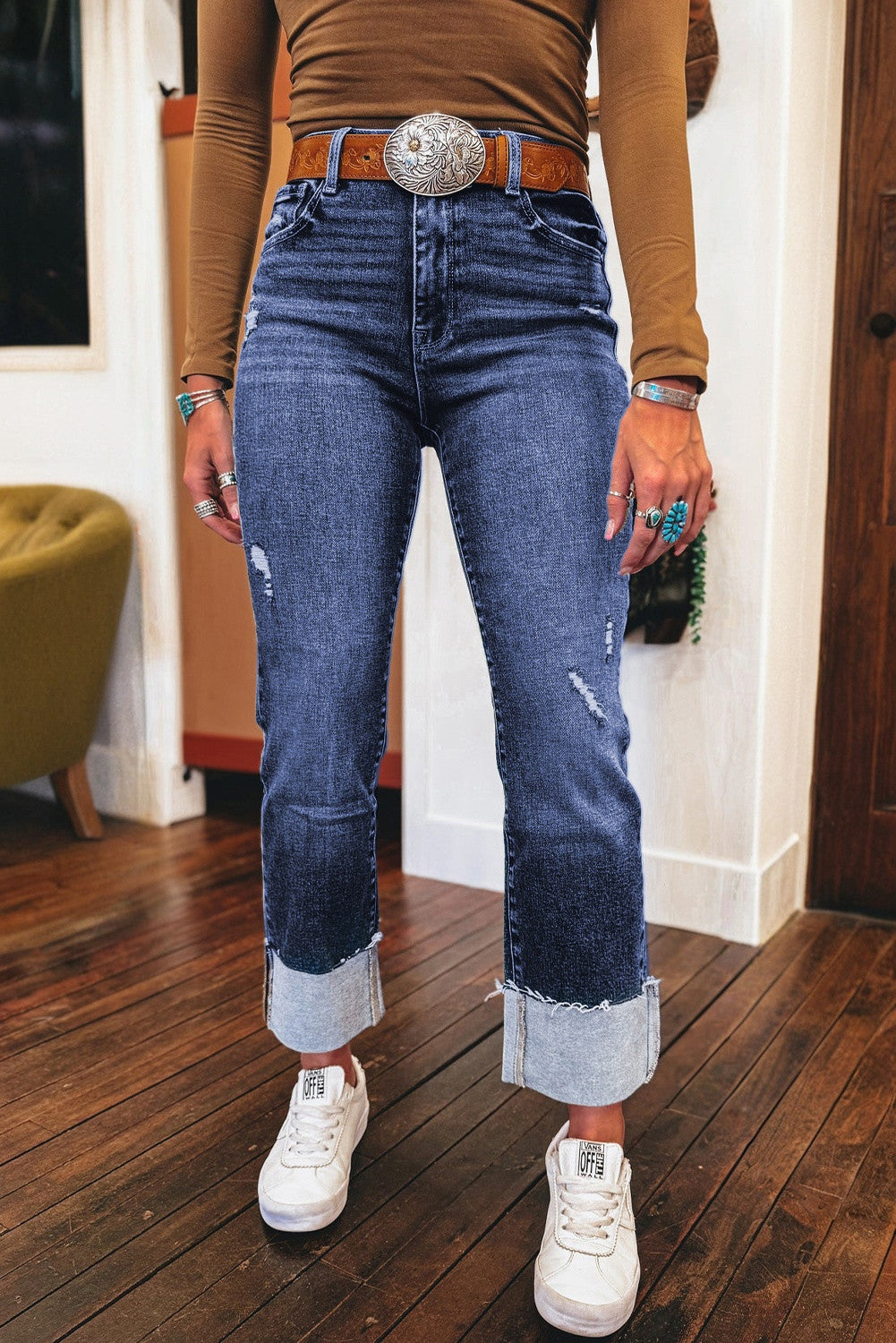 Cuffed jeans